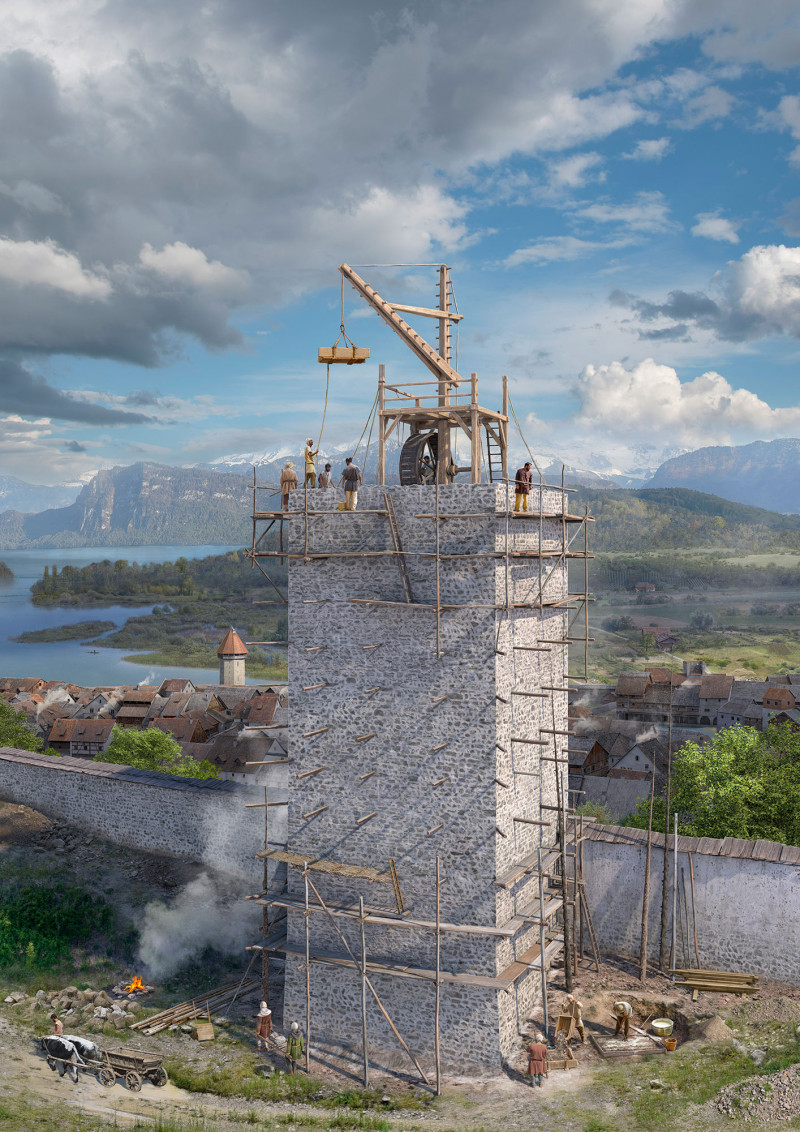 Luegislandturm im Bau