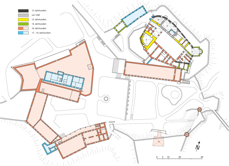 Schloss Ambras Bauphasenplan